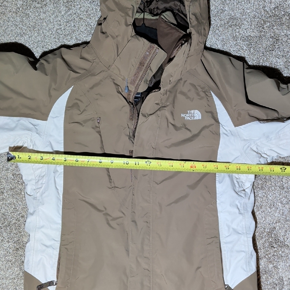 The North Face Taupe Jacket with White Side Panels - Picture 13 of 14